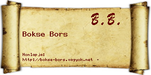 Bokse Bors névjegykártya